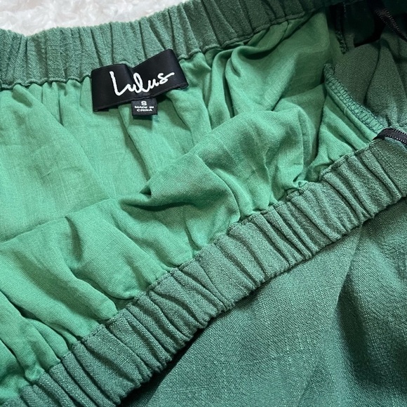 NEW Lulu’s Al Fresco Evenings Olive Green Off Shoulder Mini Dress Small Pullover - Picture 8 of 13